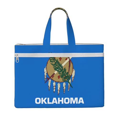 Oklahoma State Flag Canvas Document Bag Briefcase For Professionals And Executives