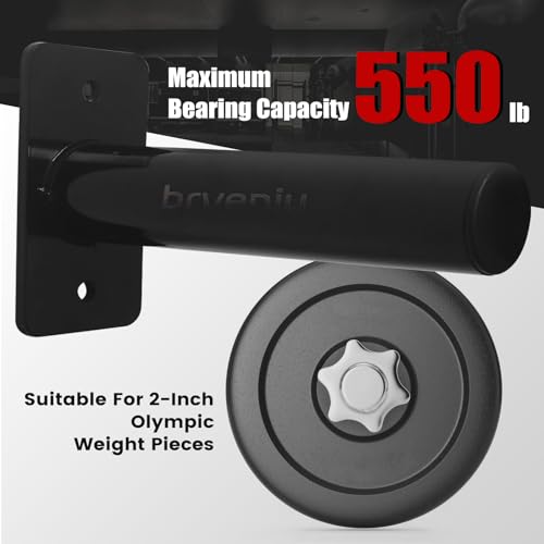 Brveniu Wall Mount Weight Plate Rack – 550lb Capacity for Home Gym(Black-4pis) by brveniu - Image 6