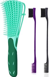 3 Pieces Detangling Brush Set with Edge Brush Double Sided, Hair Detangler