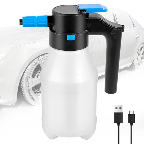 Electric Car Wash Foam Sprayer, Automatic Pressurized Snow Foam Pump Sprayer, 3600mAh Battery Life Long, 60 ° Wide-Angle Spray, Suitable For Cars, Motorcycles, Bicycles Cleaning