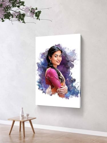 Image of Custom Canvas Painting Portrait Photo Frame - Personalized Multicolor Artwork for Home Decor for Family, Friends, Weddings & Anniversaries (16x20 Inches)