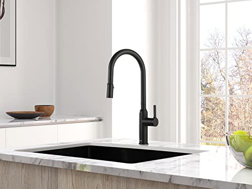 Aguastella As81Mb Matte Black Kitchen Sink Faucet With Pull Down Sprayer Single Handle High Arc #TOP7