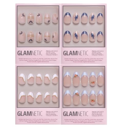 Glamnetic Press-On Nails Bundle - Myko Muse, Whale Waves, French