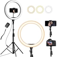 YOHOOLYO Ring Light Professional 12",Luce per Selfie,64" Staffa Triangolare,Luce ad Anello LED da 3 modalit&agrave; di Illuminazione con 10 luminosit&agrave;,per Trucco,Fotografia,TikTok,Youtube e Video Selfie