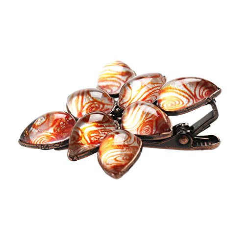 Tamarusan Scarf Clasp Brooch Orange Spiral Flower Handmade Resin #TOP2