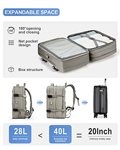 WONHOX Mochila de viagem para mulheres e homens, mochila para laptop com compartimento para sapatos,