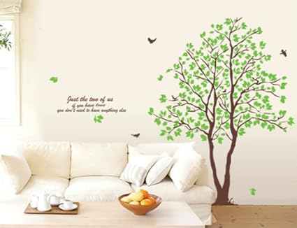 Amazon Co Jp Wansiuyee ウォールステッカー 木 植物 緑 Diy かっこいい おしゃれ 男の子 子供部屋 壁飾り 部屋飾り 壁紙シール ウォールペーパー 壁転写 装飾 キッチン リビングリーム ベッドルーム ドア Diy 壁転写 デコレーションシール ウォールシール ホーム