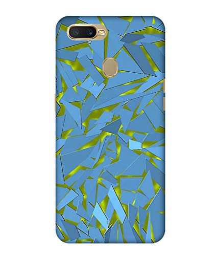 Silence Printed Light Blue Diamond Cut Themes Designer Back Case Cover for Oppo A5S