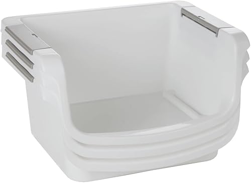 Miniatura 2 de Home-X - Pequeños contenedores de almacenamiento apilables y apilables, juego de 3 (área de almacenamiento de 10 pulgadas de largo x 8 pulgadas de