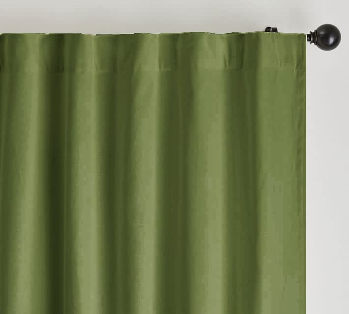 Image of LINENWALAS Cotton Curtains Set of 2, Canvas Long Door Curtains for Home Decor, Hangs Elegantly with Back Loops (4.5ft x 9 ft, Avocado Green)
