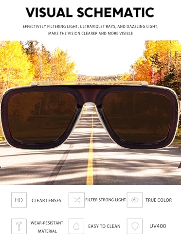 Fashion Mens Sunglasses Shades 56mm UV 400 Protection Lens Sun Glasses Square (98082)4