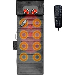 Massagematte mit Wärmefunktion,Shiatsu-Nacken- und Rückenmassagekissen,Massagematratzenauflage mit 10 Vibrationsmotoren,9 Massageprogrammen,zur Linderung von Rücken,Nacken- und Beinschmerzen
