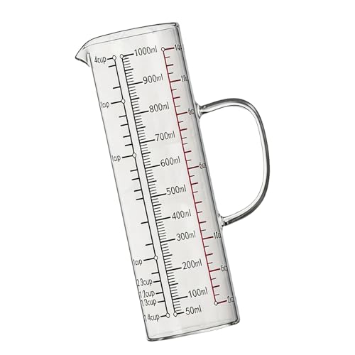 Taza medidora de vidrio de borosilicato apta para microondas con marcas de medición transparentes 2