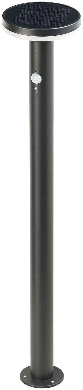 Lunartec Wegleuchte: LED-Solar-Wegeleuchte SWL-600, PIR-Sensor, Nachtlicht, 600 Lumen (Sockelleuchte, Garten-Solarleuchten LED, Laterne)