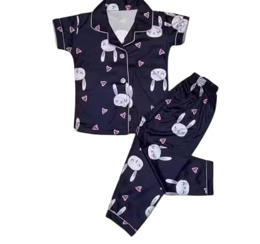 Girls Comfortable Night Suit with Elastic Waist Pajama*H_Girls Nightsuits-P14^-picture-36