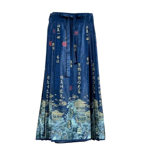 Jupe midi trapèze style chinois pour femme en tissu premium de mi-saison