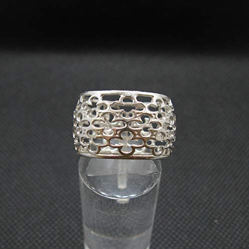 Bague en argent faite main style bohème avec fleurs 14mm - 2