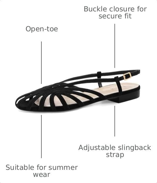 MICIFA Black Slingback Flat Sandals for Women Square Toe Low heel Sandals Buckle Strap Slip on Flats Summer Dress Casual Flat Shoes by MICIFA - Used condition - Image 3