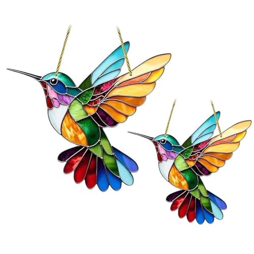 ZWWOGE 2 SonnenfäNger Fensterdeko Gartendeko, Lichtfänger,Kolibri...