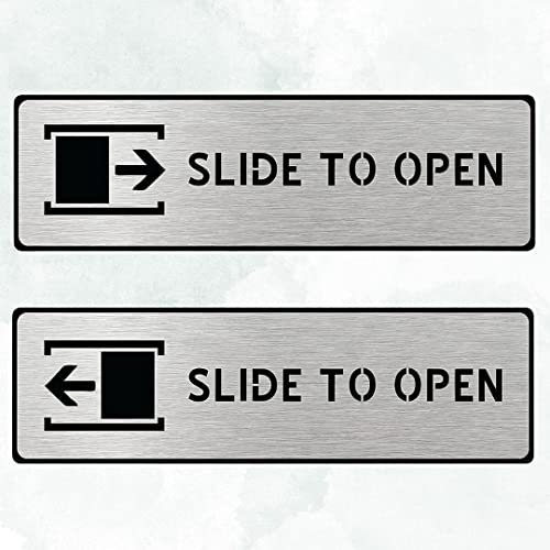 Image of CVANU 1pc Silver Acrylic SLIDE TO OPEN Self-Adhesive Sign Board for Office /Hospital /Cafe Sign Board c83