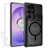 Battery Case for Galaxy S26 Ultra,Upgraded 12000mAh High Capacity Rechargeable Portable Protective Extended Charger Case Wireless Charging Compatible with s26 ultra (6.9 inch) Charging Case & Carplay
