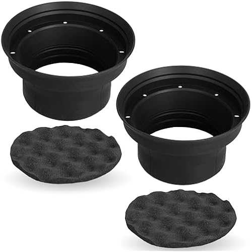 NVX XBAF8 2 Piece Universal 8” Silicone Rubber Speaker Baffles with Self Adhesive Foam Base Pad