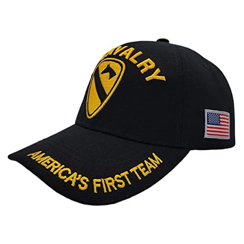 US Warriors Men's U.S. Army 1st Cavalry Division Baseball Hat One Size Black Cover