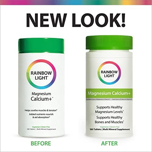 Rainbow Light Magnesium Calcium + Food Based Tablets 180 Tablets #TOP2