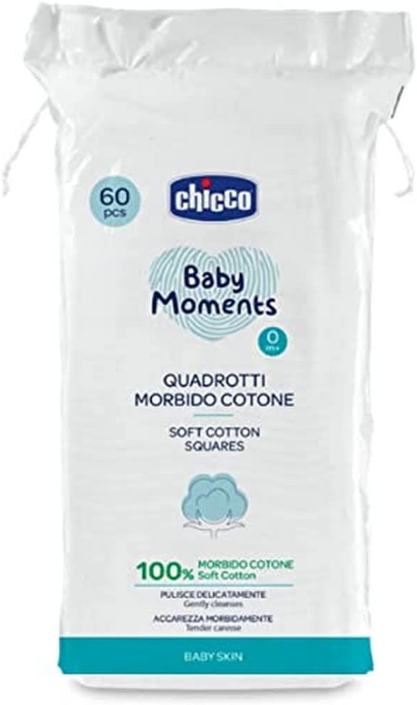 Chicco Baby Soft Cotton Square 60 Pieces