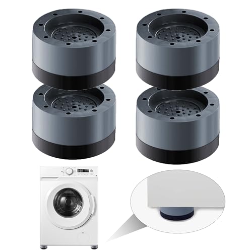 4pcs Washing Machine Feet Pads,Universal Anti Vibration Washing Machine Mat,Non-slip Fixed Anti-deviation Rubber Feet Pad,Anti Vibration Pads for Washing Machine,Dryer,Dishwasher(Gray)