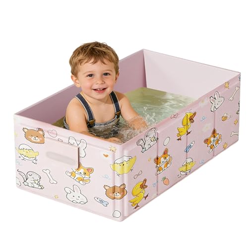Bañera para bebé - Bañera infantil | Báñera plegable de PVC para bebé con tapón de drenaje para ducha, spa y baño, Báñera portátil para viajes, autocaravanas y exteriores - 84x43x34cm