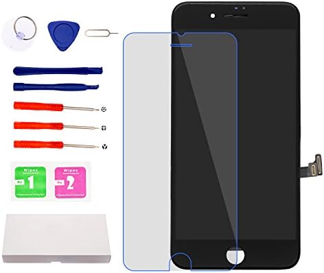 Screen Replacement for iPhone 7 Plus Black, LCD Display and Touch Screen Digitizer Replacement with Repair Tools and Screen Protector with A1661 A1784 A1785 All Version