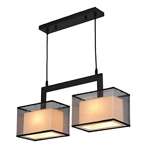 Éclairage tamisé anti-éblouissement avec lustre double ombre en gaze