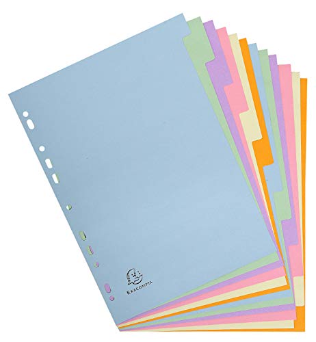 Exacompta 1612E Pastelowe przekładki do segregatora Forever A4 wykonane z kartonu z recyklingu 12 sztuk 22 x 29,7 cm 2 x 6 kolorów Certyfikat Blauer Engel pastelowe przekładki paski separujące