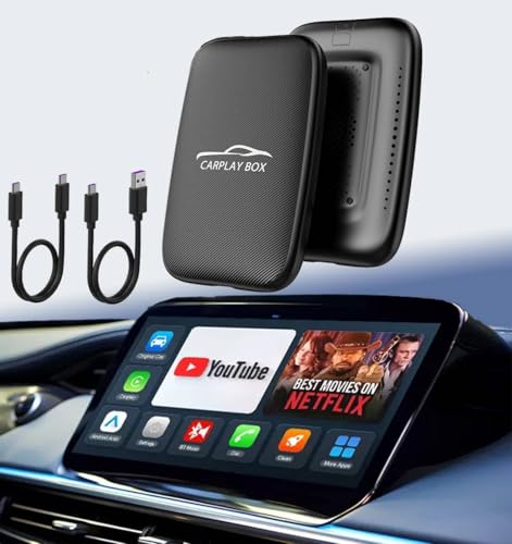 5-in-1 Wireless Android Auto & CarPlay Adapter (2026) unterstützt Netflix/YouTube/TF Plug & Play einfache Einrichtung Magic Video Box für OEM CarPlay/Android Auto Fahrzeuge mit Kabel