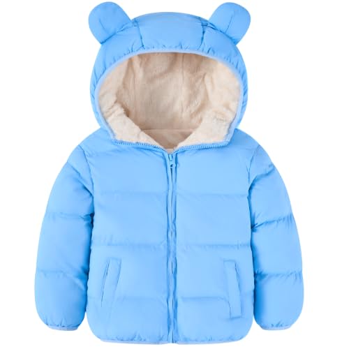 Image of BFUSTYLE Baby Toddler Coats Boys Girls Bear Ear Hooded Puffer Jackets 6M-5T