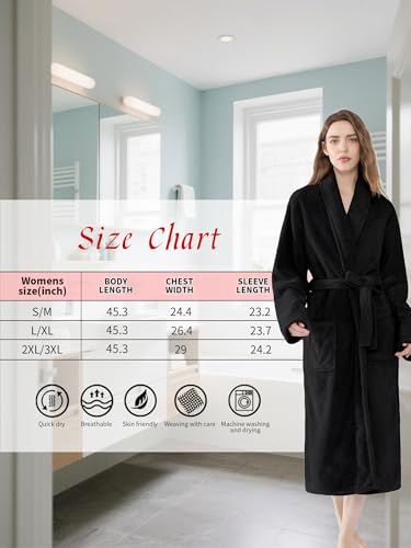 Image of Soft Robe For Women,Warm Plush Bath Robes Female,Spa Towel After Shower Lightweight Long Bathrobe
