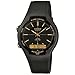 Produktbild Casio Herren Quartz Armbanduhr, 38.00mm GehäusegröÃe mit schwarz analog/digital Zifferblatt und schwarz Rubber Strap Armband AW-90H-9EVEF