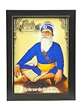 🛡️ Sikh Warrior Portrait - Ehrung des legendären Baba Deep Singh Ji in voller blauer Bana, Symbol für Mut und Hingabe