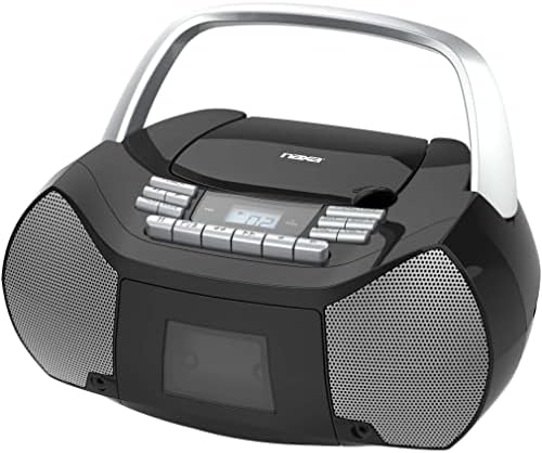 NAXA Electronics NPB-268 Portable CD/Cassette Boombox (Silver/Black)