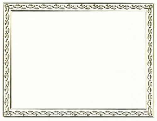 Geographics Serpentine Premium Foil Certificates, Gold Foil, 8.5 x 11 Inches, Pack of 12 (44407)