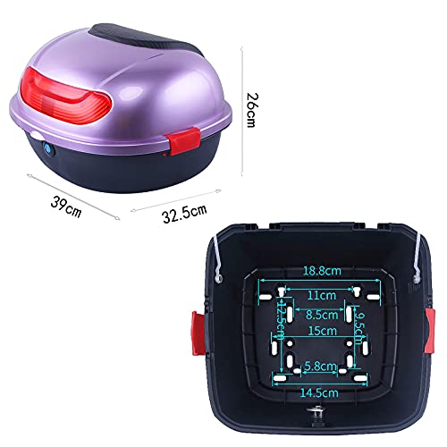Baúl trasero para motocicleta touring resistente con respaldo de casco 3