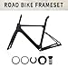 HWEVDHJ 700C Carbon Fiber Road Bike Frameset Breakwind Frame 44/47/50/53/56cm Disc Brake Bikes Frames Thru Axle F12×100mm R12×142mm with Carbon Fiber Fork(50cm)