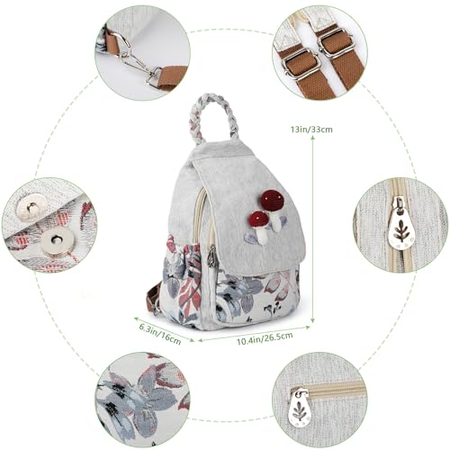 Girls-Convertible-Sling-Bag-Hand-Craft-Artisan-Backpack-Beautiful-Canvas-Premium-Casual-Day-Pack-for-Women