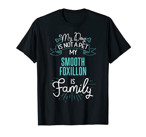 Cute Smooth Foxillon Design Family Dog Giftn T-Shirt, Black