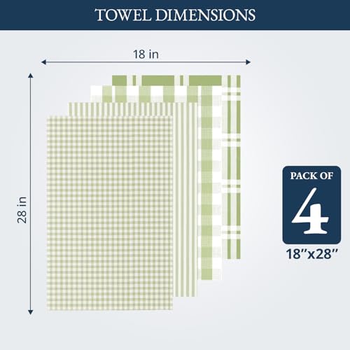 Image of LANE LINEN Cotton Dish Towels for Kitchen Quick Drying, Durable 4 Pack