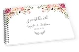  Guestbook matrimonio - libro dediche e auguri invitati personalizzato fiori boho chic