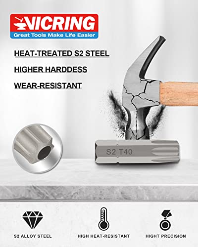 Screwdriver Bit Set Tamper Resistant Security Star Bits Set 14-Piece S2 Steel 1 Inch Long 1/4 Hex Shank With Adaptor T15 T20 T25 T30 Star Drill Bit Set #TOP1