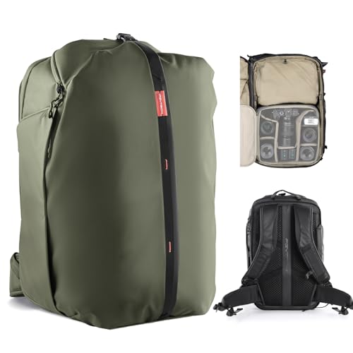 PGYTECH OneMo Travel Backpack 35L, Multifunctional Camera Bag for Traveler and Photographer, Hiking Backpack for Canon/Nikon/Sony and DJI Drones, Waterproof Insert for Laptop Up to 16 Inch, Green -  QP-CB-172-US