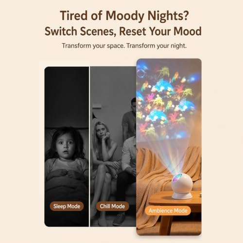 Ocean Projector Lamp, Wave Light & Christmas Pattern Galaxy Star Projector - 1